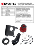 KYOSTAR Cold Air Intake Kit for Audi B9 B9.5 A4 A5 2.0T S4 S5 3.0T RS4 RS5 2.9T 2017+