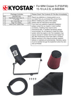 KYOSTAR Carbon Fiber Cold Air Intake System for 2015-2019 MINI F55 F56 Cooper S B46 B48 2.0T