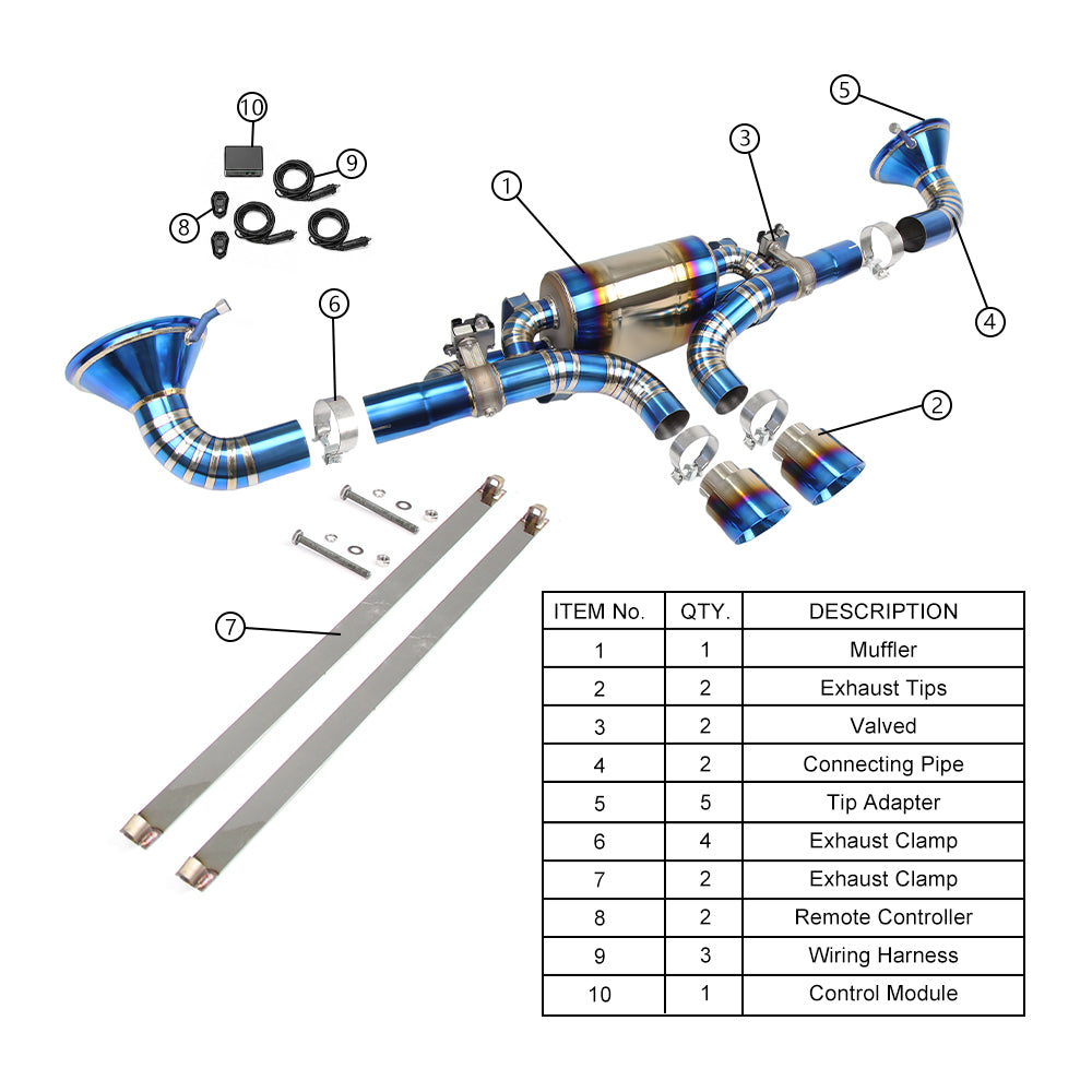 KYOSTAR Titanium Valved Catback Exhaust System for 2021+ Porsche 911 992 GT3 4.0L