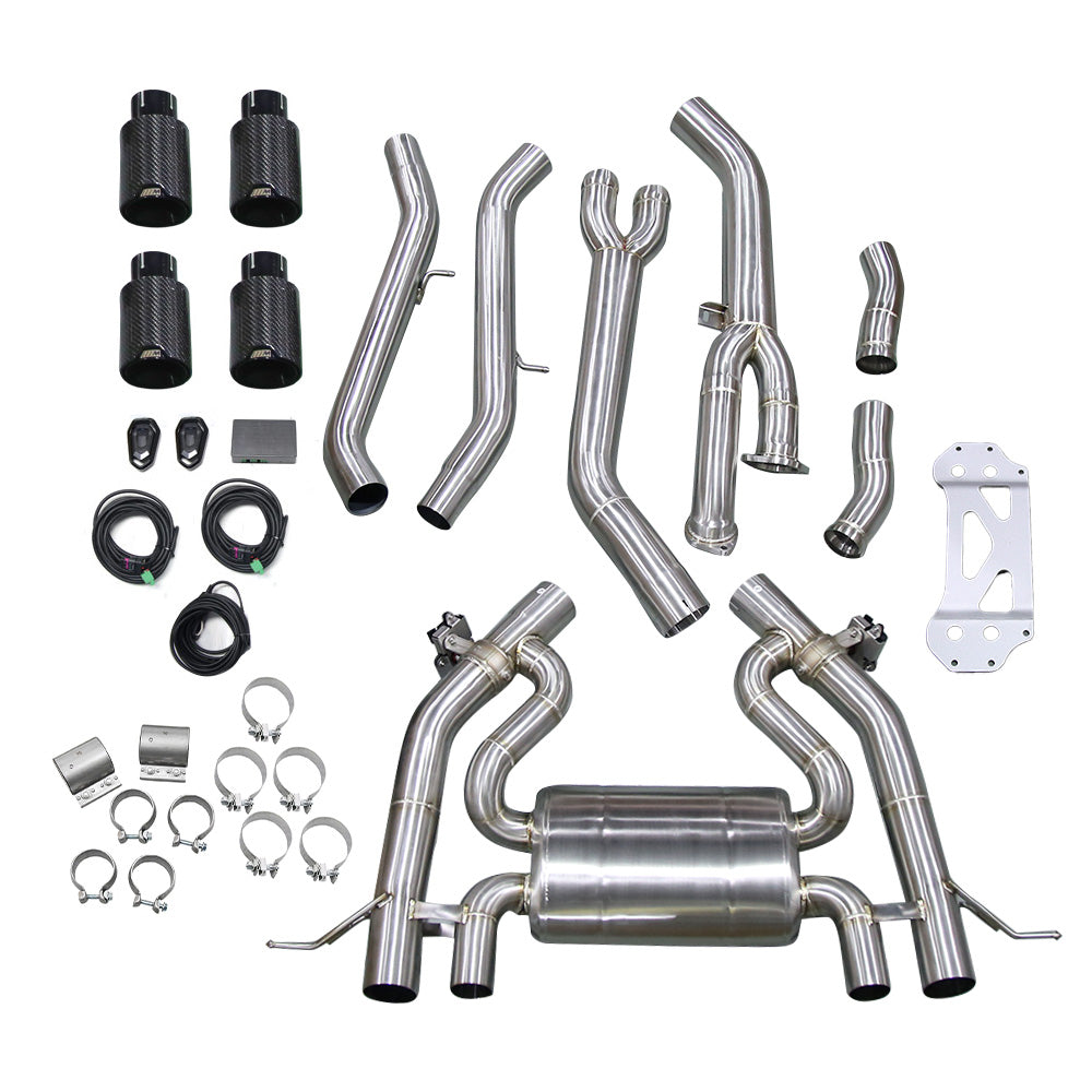 KYOSTAR 89mm Valved Catback Exhaust System w/ Bracket for 2021+ BMW G80 M3 G82 G83 M4 2022+ G81 M3 S58 3.0T