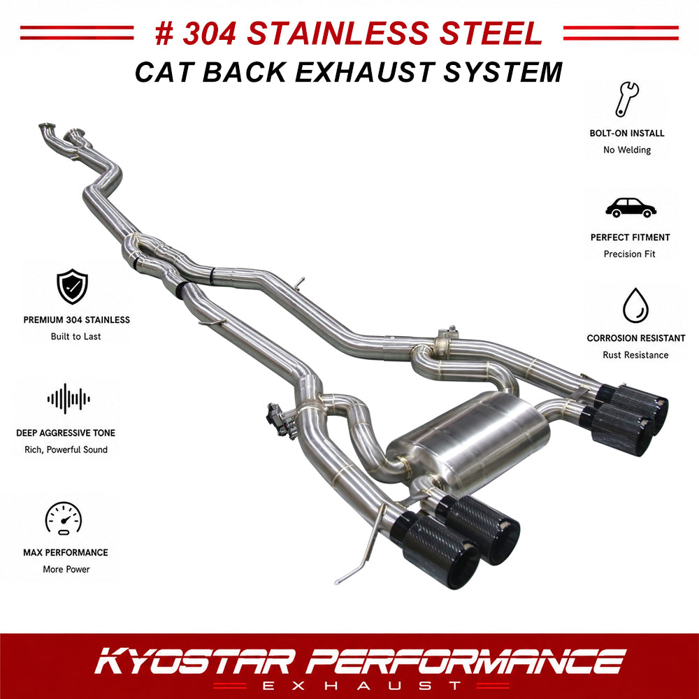 KYOSTAR 89mm Valved Catback Exhaust System w/ Bracket for 2021+ BMW G80 M3 G82 G83 M4 2022+ G81 M3 S58 3.0T
