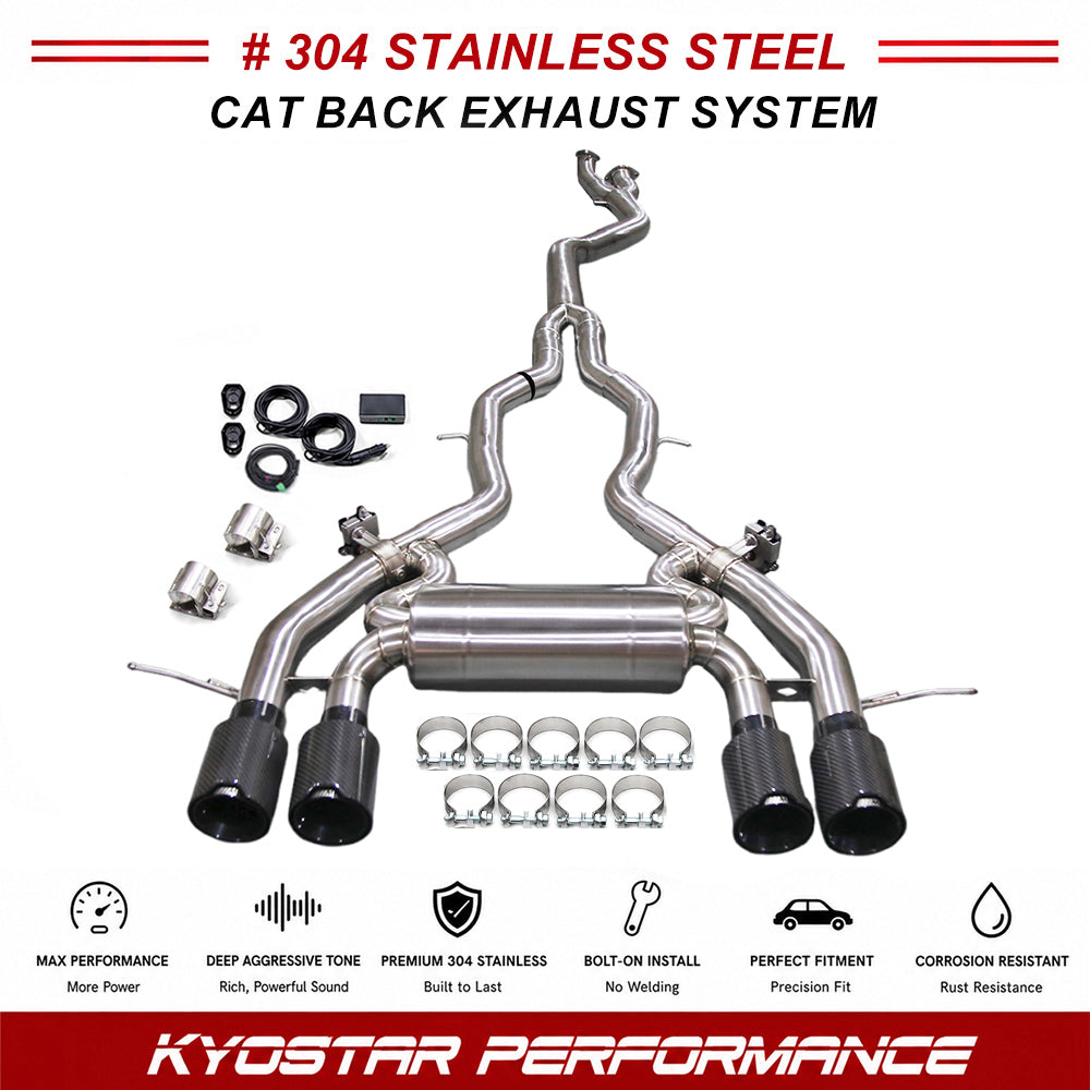 KYOSTAR 89mm Valved Catback Exhaust System w/ Bracket for 2023+ BMW G87 M2 S58 3.0T