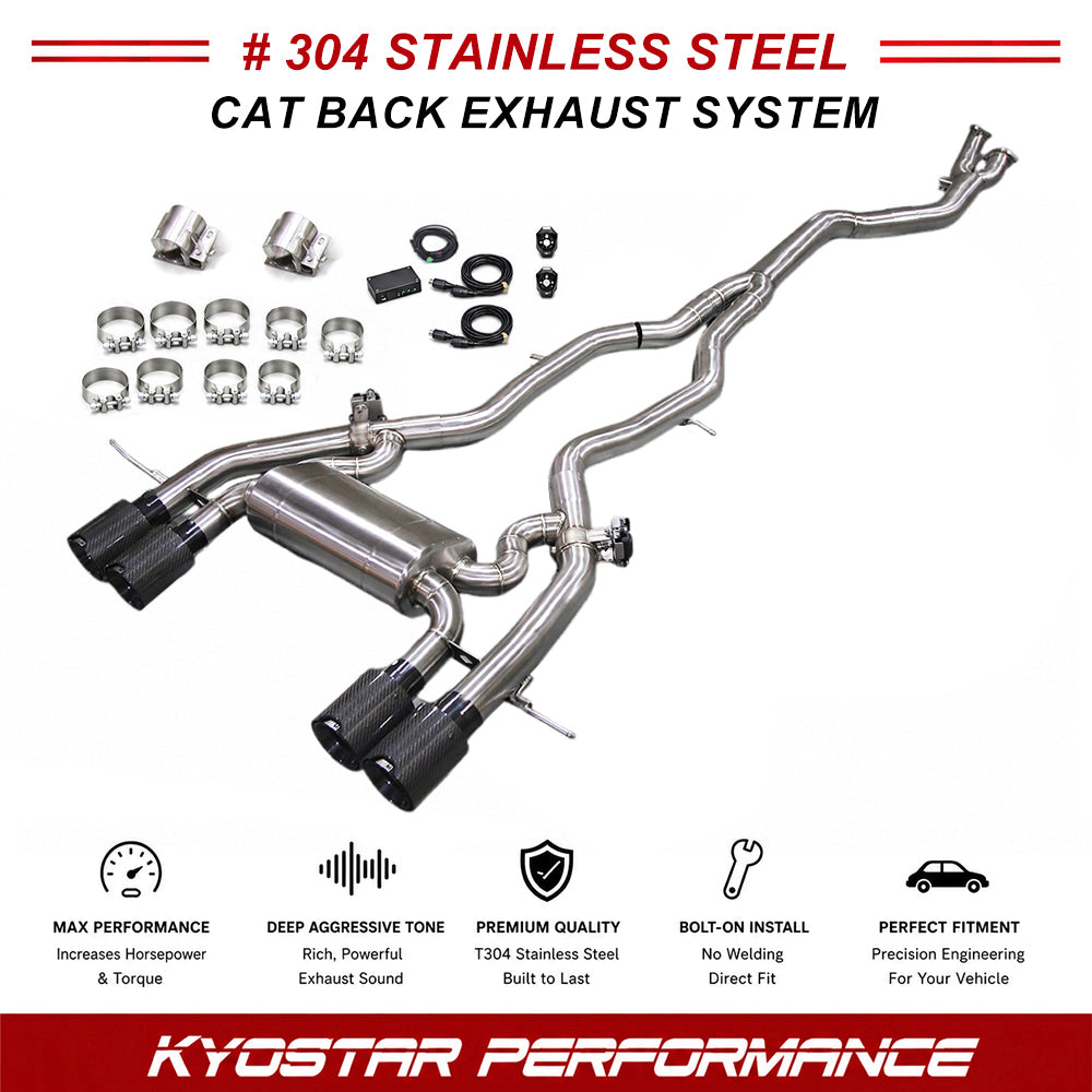 KYOSTAR 89mm Valved Catback Exhaust System w/ Bracket for 2023+ BMW G87 M2 S58 3.0T