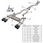 KYOSTAR 89mm Valved Catback Exhaust System w/ Bracket for 2023+ BMW G87 M2 S58 3.0T