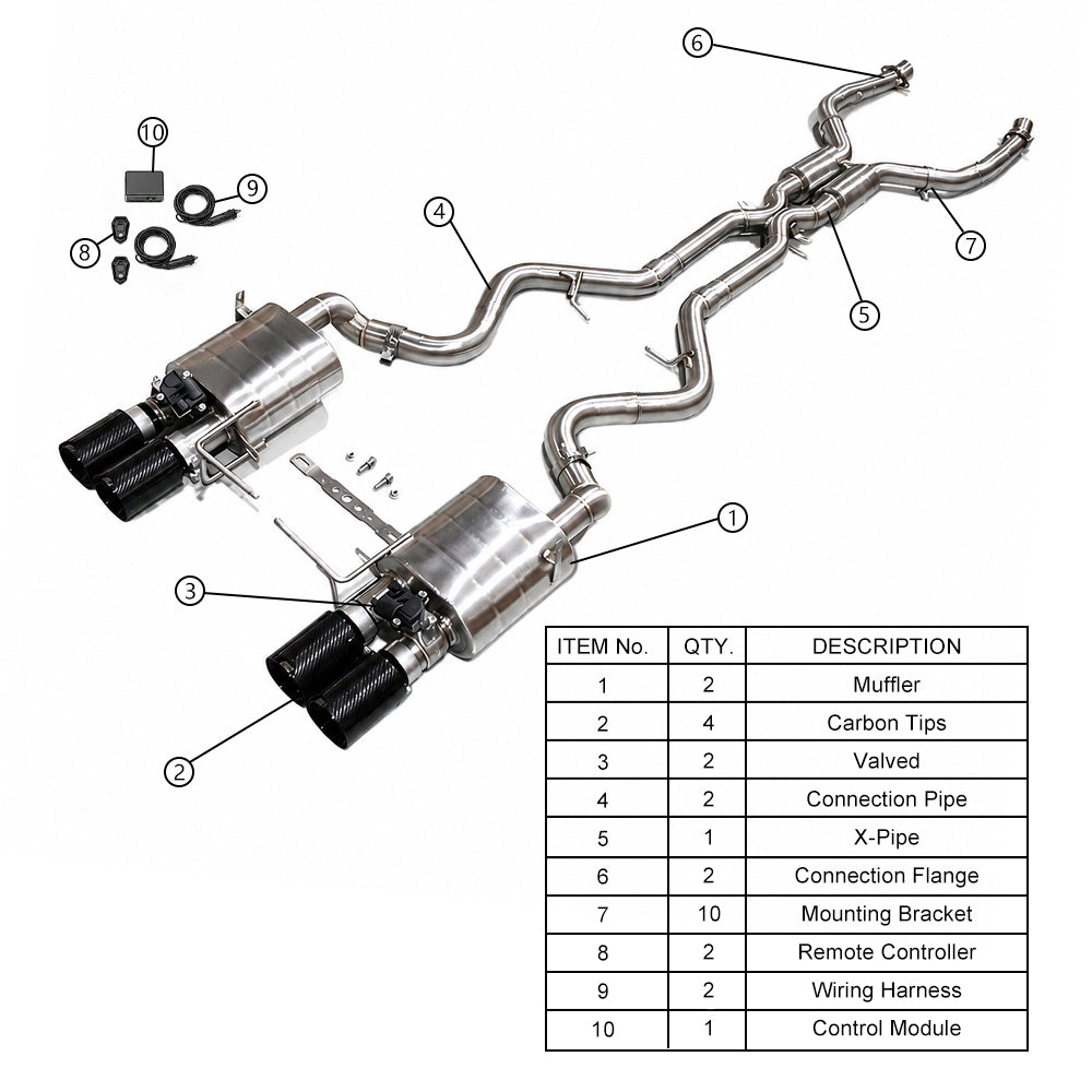 KYOSTAR Valved Sport Cat-Back Exhaust System for BMW E90 E92 E93 M3 2008-2013