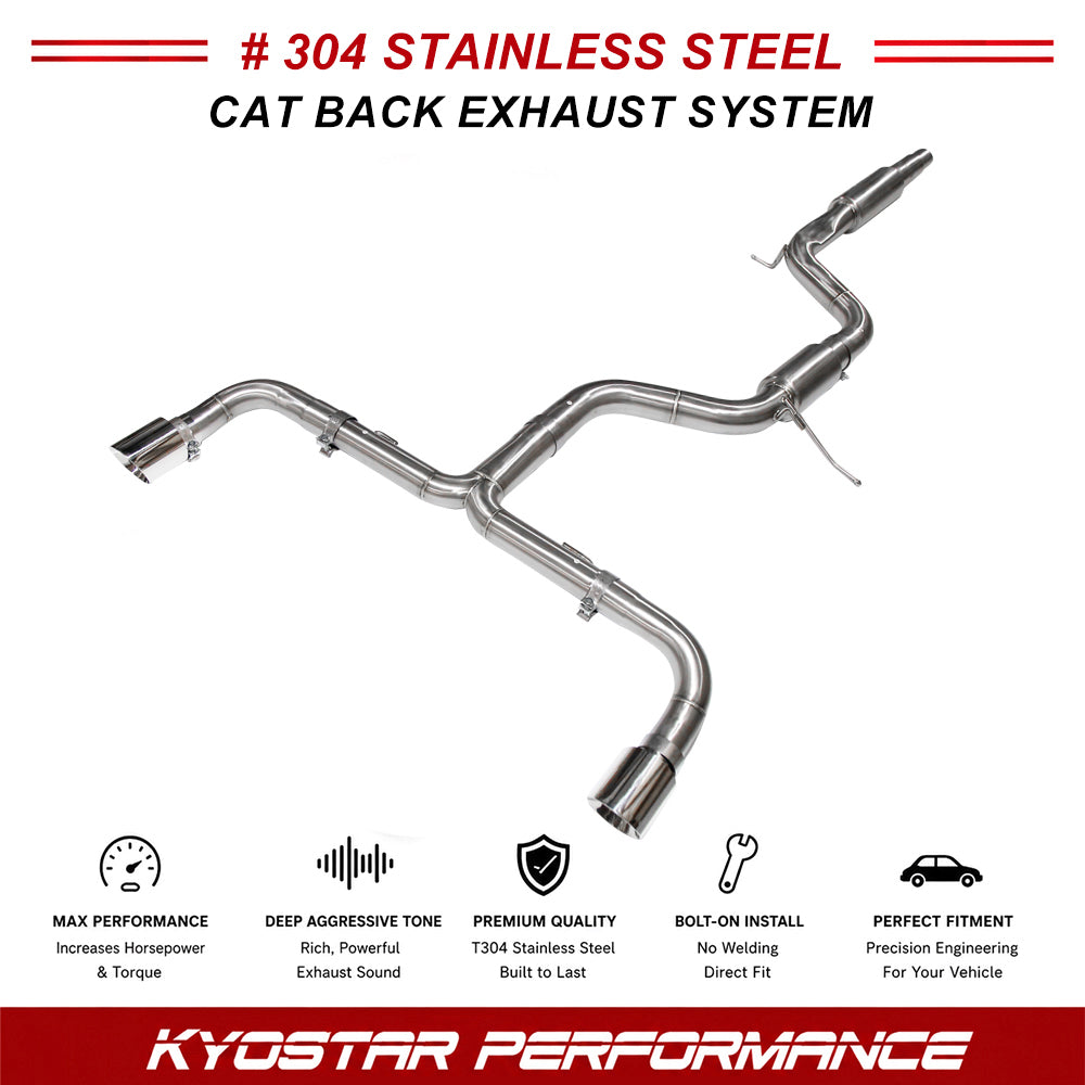 KYOSTAR Valved Cat-Back Exhaust System for VW Golf GTI MK7 MK8 MK8.5 Stainless Steel